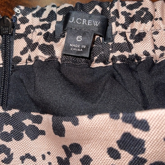 J Crew Linen Leopard Print Pencil Skirt With Pink Trim - Picture 6 of 7